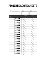 Pinochle Score Sheets: Keep Track Of Games Scoring Card Game Notebook