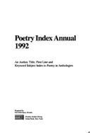 Poetry Index Annual 1992