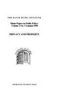 Privacy and Property: Hume Papers on Public Policy 2.3