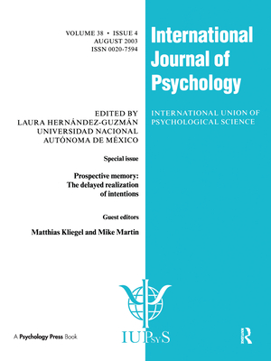 Prospective Memory: The Delayed Realization of Intentions: A Special Issue of the International Journal of Psychology - Kliegel, Matthias (Editor), and Martin, Mike (Editor)