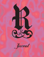 R Journal: 8 1/2" X 11" Notebook 120 Pages Wide Ruled Lined for Writing. Personalized Monogram Name Initial Elegant Font Design.