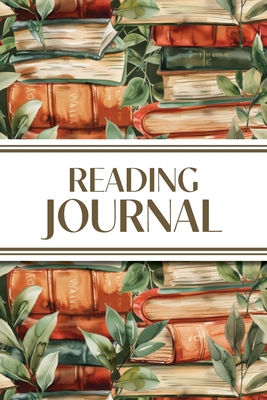Reading Journal (Watercolour Stacked Books with Leaves): 6"x9" Book Lover's Diary; Book/Series Reviews, Reading Tracker, Favorite Book List, Favorite Quotes, Reading Challenges, and More! - Revive Stationery