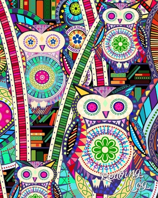 Reading Log: Gifts for Book Lovers / Reading Journal [ Softback * Large (8" x 10") * Carnival Owls & Books * 100 Spacious Record Pages & More... ] - Smart Bookx