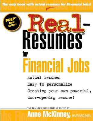 Real Resumes for Financial Jobs - McKinney, Anne