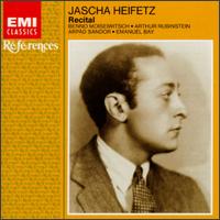 Recital - Arpad Sandor (piano); Arthur Rubinstein (piano); Benno Moiseiwitsch (piano); Emanuel Bay (piano); Jascha Heifetz (violin)