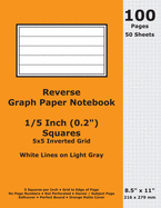 Reverse Graph Paper Notebook: 0.2 Inch (1/5 in) Squares; 8.5" x 11"; 216 x 279 mm; 100 Pages; 50 Sheets; White Lines on Light Gray; Inverted 5x5 Quad Grid; Orange Matte Cover