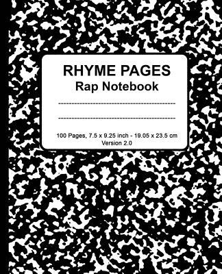 Rhyme Pages Rap Notebook: Version 2.0 - P2g Publishing