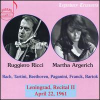 Ruggiero Ricci, Martha Argerich: Leningrad, Recital II - Martha Argerich (piano); Ruggiero Ricci (violin)