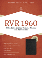 RVR 1960 Biblia Letra Grande Tamano Manual, negro, piel fabricada con indice