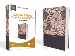 Rvr60 Santa Biblia, Letra Grande, Tamaño Compacto, Tapa Dura/Tela, Azul Floral, Edición Letra Roja
