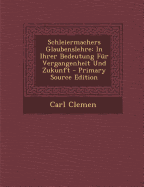 Schleiermachers Glaubenslehre: In Ihrer Bedeutung F?r Vergangenheit Und Zukunft