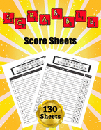 Scrabble Score Sheets: 130 Large Score Pads for Scorekeeping - Scrabble Score Cards - Scrabble Score Pads with Size 8.5 x 11 inches