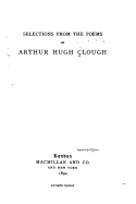 Selections from the Poems of Arthur Hugh Clough