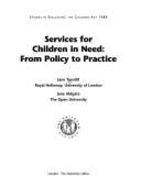 Services for Children in Need: From Policy to Practice