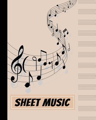 Sheet Music: Blank Music Manuscript Notebook - Red - USA, Bizcom