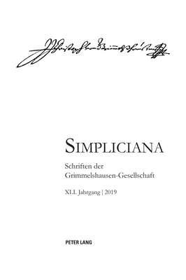 Simpliciana XLI (2019) - He?elmann, Peter (Editor)