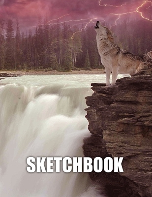 Sketchbook: Wolf Cover Design - White Paper - 120 Blank Unlined Pages - 8.5" X 11" - Matte Finished Soft Cover - Etn89 Press