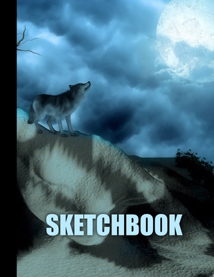 Sketchbook: Wolf Cover Design - White Paper - 120 Blank Unlined Pages - 8.5" X 11" - Matte Finished Soft Cover - Etn89 Press