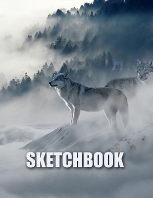 Sketchbook: Wolf Cover Design - White Paper - 120 Blank Unlined Pages - 8.5" X 11" - Matte Finished Soft Cover - Etn89 Press