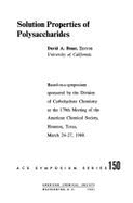 Solution Properties of Polysaccharides: Based on a Symposium