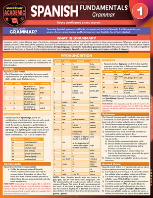Spanish Fundamentals 1 - Grammar: A Quickstudy Laminated Reference Guide - Murtoff, Jennifer, Ma