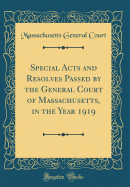 Special Acts and Resolves Passed by the General Court of Massachusetts, in the Year 1919 (Classic Reprint)