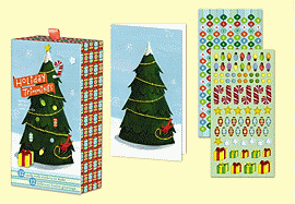 Spruce Holiday Sticker Note Cards
