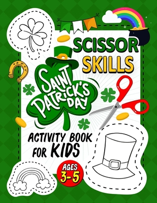 St. Patrick's Day Scissor Skills activity book for kids ages 3-5 - Pink Rose Press