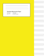 Standard Manuscript Paper: Yellow Cover Blank Sheet Music