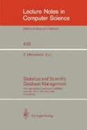 Statistical and Scientific Database Management - Michalewicz, Zbigniew