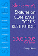 Statutes on Contract, Tort and Restitution