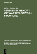 Studies in Memory of Warren Cowgill (1929-1985): Papers from the Fourth East Coast Indo-European Conference Cornell University, June 6-9, 1985