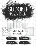 Sudoku Puzzle Book: Easy to Expert Sudoku Puzzles for Adults with Answers - White cover