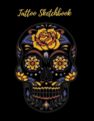 Tattoo Sketckbook: Tattoo Artist Sketchbook With Prompts For Drawing, Consultations And Creating Your Own Designs - Colorful Skull - Leckey Notebooks