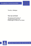 Text as Contract: The Nature and Function of Narrative Discourse in the Erzaehlungen of Heinrich Von Kleist