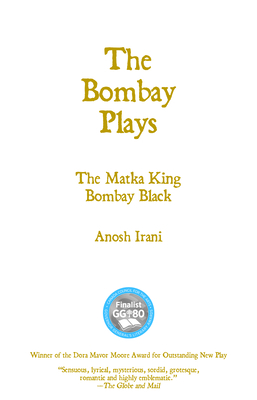 The Bombay Plays - Irani, Anosh