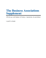 The Business Associations Supplement: 2016 for Use with Palmiter & Partnoy Corporations, Second Edition