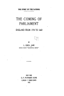 The Coming of Parliament, England from 1350 to 1660