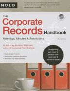The Corporate Records Handbook: Meetings, Minutes & Resolutions - Mancuso, Anthony, Attorney