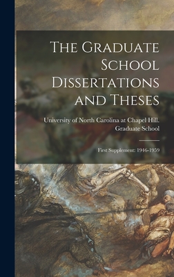 The Graduate School Dissertations and Theses: First Supplement: 1946-1959 - University of North Carolina at Chape (Creator)