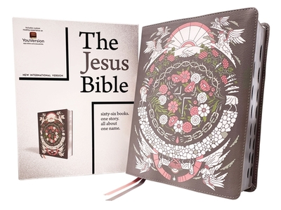 The Jesus Bible Artist Edition, Niv, (with Thumb Tabs to Help Locate the Books of the Bible), Leathersoft, Gray Floral, Thumb Indexed, Comfort Print - Passion Publishing (Editor), and Giglio, Louie (Introduction by), and Zondervan