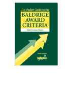 The Pocket Guide to the Baldrige Award Winning Criteria