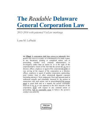 The Readable Delaware General Corporation Law - Lopucki, Lynn M