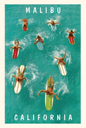 The Vintage Journal Surfers Paddling, Malibu, California