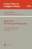 Types for Proofs and Programs: International Workshop Types'96, Aussois, France, December 15-19, 1996 Selected Papers