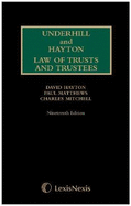 Underhill and Hayton Law of Trusts and Trustees 1st Supplement to 19th Edition