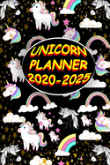 Unicorn Planner 2020-2025: Unicorn Notebook for kids and girls Sketchbook Journal Weekly, Monthly and Yearly Planner,2020-2025 Five Year lined journal 6*9 110 pages Planner, Schedule Organizer Logbook and lined Journal Monthly Calendar Planner For Academi