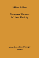 Uniqueness Theorems in Linear Elasticity