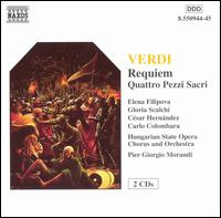 Verdi: Requiem; Quattro Pezzi Sacri - Carlo Colombara (bass); Csar Hernndez (tenor); Elena Filipova (soprano); Gloria Scalchi (mezzo-soprano);...
