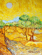 Vincent van Gogh Agenda Annuale 2020: Ulivi con Cielo Giallo e Sole - Diario Settimanale per Organizzare Giorni Occupati - Post Impressionismo - Pittore Olandese - Pianificatore Giornaliera 2020